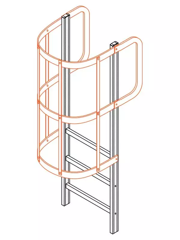 sicurezza 88 protezione individuale scale con gabbia di sicurezza